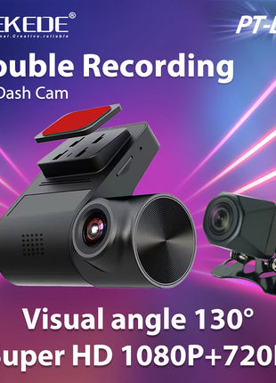 New Double Recording HD Dash Cam Visual angle 130° Super HD 1080P+720P support AR/ADAS driving assistance/fixed electronic dog - Riparo82