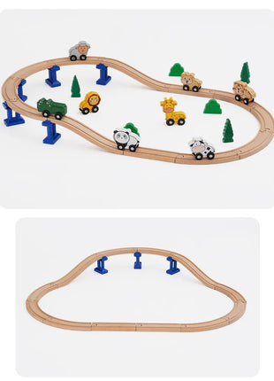 Set di binari ferroviari in legno Pacchetto di espansione Blocchi di costruzione fai-da-te Accessori Tracce adatte per binari in legno Biro Giocattoli educativi per bambini - riparo82