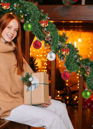 Decorazione ghirlanda natalizia da 10 m, pino artificiale, non illuminato, morbido, verde, per le vacanze, per la decorazione della festa nuziale di Natale al coperto - riparo82