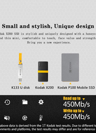 KODAK X200 Disco rigido SSD esterno HD Externo 1TB USB3.1 Mini SSD portatile 256B 512GB 1TB per laptop Smartphone PS4 PC MAC TV