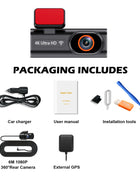 Ultra HD 4K Car Front Dash Cam Mini WIFI DVR Black Box Room With 24H Parking Monitor Night Vision,GPS/Rear View Camera Optional - Riparo82
