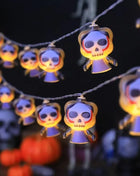 1PC Halloween 10 LED Battery Powered String Lights With Ghost Witch Cat Pumpkin Spider Web Skeleton Mummy Pirate Shape Indoor - Riparo82