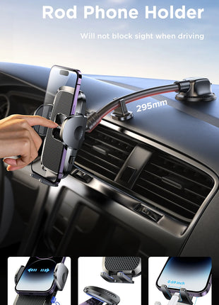 Dashboard Phone Holder for Car【360° Widest View】9in Flexible Long Arm, Universal Handsfree Auto Windshield Air Vent Phone Mount - Riparo82