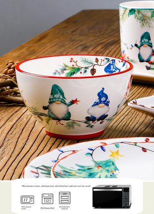 Set di stoviglie in ceramica serie Goblin Piatto da pranzo grande Vassoio rettangolare Stoviglie natalizie Piatti da bistecca Piatti da dessert Ciotola Tazza Tazza - riparo82