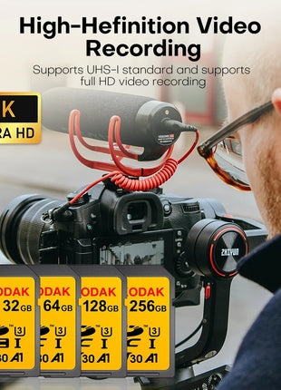 KODAK microsd 256gb Scheda SD Ad Alta velocità C10 U3 32GB 64GB 128GB carte Scheda di Memoria sd USH-1 SDXC Flash chiavetta USB sdcards Per La Macchina Fotografica