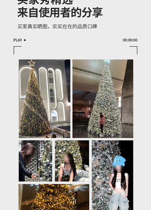 2025 Nuovo grande albero di Natale di fascia alta con cornice floccata albero pacchetto denso con luci disposizione della decorazione natalizia