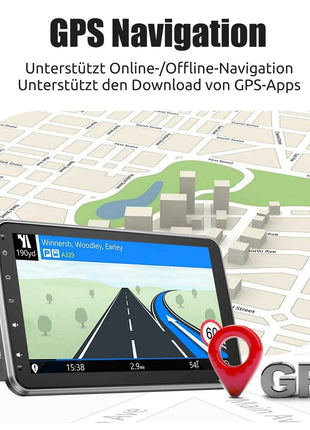 ESSSGOO 8-Core 360° Rotating Touchscreen Android 14 6+128G Wireless Apple Carplay Car Stereo 1 DIN GPS Navi 4G WiFi AM FM BT RDS