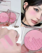 Monochrome Blush Palette, Powder Palette Multi-Colored Blush Powder Blushing Rose, Matte, Bold, Lightweight, Blends Easily