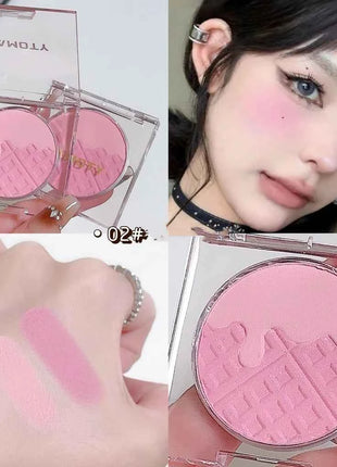 Monochrome Blush Palette, Powder Palette Multi-Colored Blush Powder Blushing Rose, Matte, Bold, Lightweight, Blends Easily