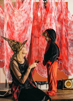 55*200cm Halloween Blood Gauze Window Doorways Wall Decoration Blood Creepy Cloth Haunted House Home Party Scary Scene Props - Riparo82