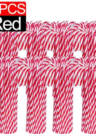 100/10 pezzi di bastoncini di zucchero di Natale ornamento di plastica albero di Natale appeso decorazione stampella intrecciata bastoncini di zucchero favore di partito al coperto - riparo82