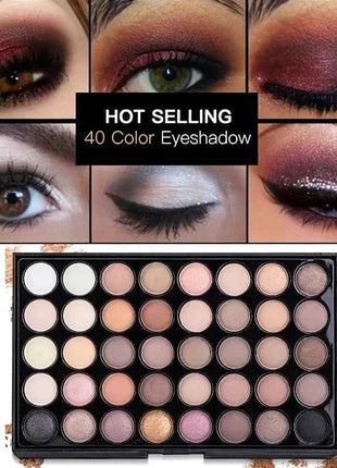 40 Color Eye shadow Palette Make-up for Women with Brushes Nude Eyeshadow Palette Glitter Matte Pigmented Powder Eye Cosmetics