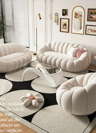 Divano Cloud Combinazione di divani in peluche con zucca Morbido e confortevole Divano moderno per soggiorno Suite Appartamento Mobili per la decorazione della casa