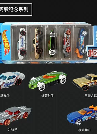 Hot Wheels Set 5 Auto Sportive 1:64 - Pack Modellini Metallo Pista