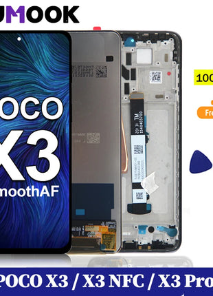 POCO X3 Display Per Xiaomi POCO X3 Display LCD Touch Screen Digitizer Assembly Per POCO X3 Pro NFC LCD M2102J20SG Display - riparo82