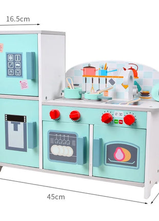 Set da gioco per mini frigorifero da cucina per bambini in legno - Pentole realistiche per giochi di finzione Regali di compleanno unisex per ragazzi e ragazze - riparo82