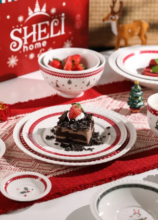 Posate natalizie Simpatico piatto Dim Sum in ceramica Piatto alimentare occidentale Regalo di Natale creativo - riparo82