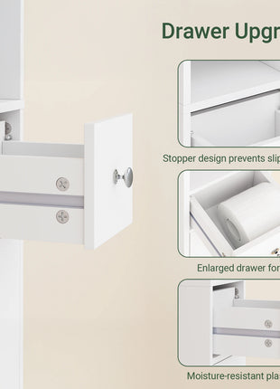 SoBuy BZR34-II Armadio alto da bagno Armadio da bagno con raggi in legno massello regolabili Mobili da bagno salvaspazio