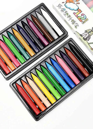 12-color and 24-color Triangular Crayons Children's Drawing and Doodling Colored Washed Crayons Crayon Stationery