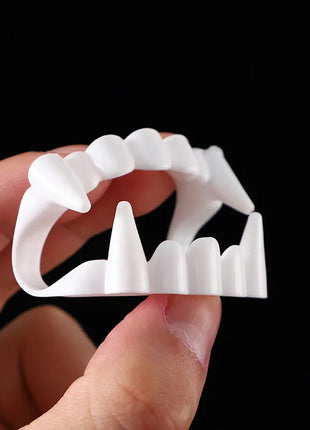 10Pcs Halloween Vampire Denture Luminous Fake Teeth Dress Up Props Horror Zombie Teeth Grim Reaper Braces Glow Party Supplies - Riparo82