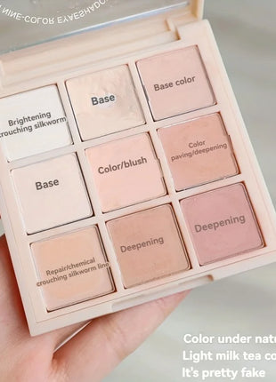 Multifunctional Eyeshadow Palette 9 Colors Various Shades Long Lasting Moisturizing Eye Shadow Palettes for Women Makeup Kit - Riparo82