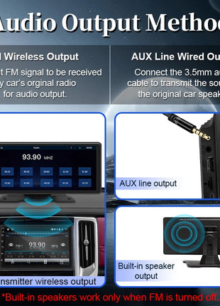 10.26"  Car Mirror Radio Multimedia Video Player Universal Wireless Carplay Android Auto Screen With Bluetooth AUX USB - Riparo82