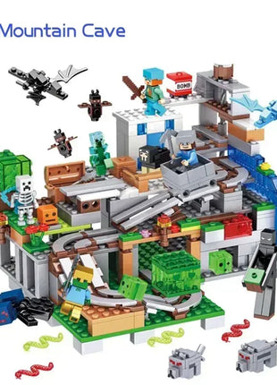 The Cave Village Mine Farm TreeHouse Deep Dark Battle Construccie Building Block Modello Giocattoli Fai da te per bambini Regalo di Natale