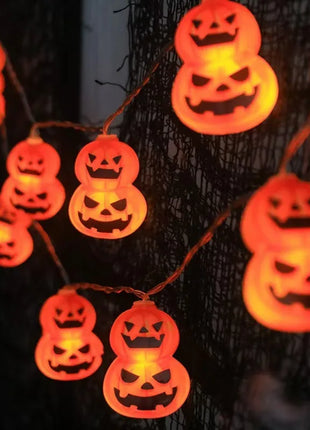 1PC Halloween 10 LED Battery Powered String Lights With Ghost Witch Cat Pumpkin Spider Web Skeleton Mummy Pirate Shape Indoor - Riparo82