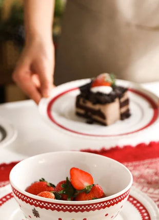 Posate natalizie Simpatico piatto Dim Sum in ceramica Piatto alimentare occidentale Regalo di Natale creativo - riparo82