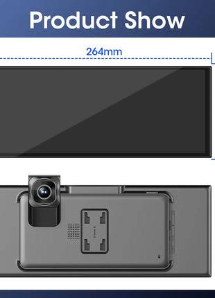 10/11.26" Wireless Carplay Screen for Car,4K Dash Cam HD Car DVR,Android Auto GPS Navigation Video Recorder,1080P Camera,FM,WIFI - Riparo82