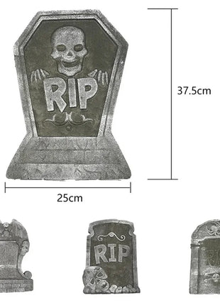 1pcs Halloween Foam Tombstones Outdoor Home Decoration Outdoor Bats Skeleton Gravestone Graveyard Horror Atmosphere Party Props - Riparo82