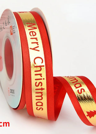 Nastro natalizio stampato da 5 metri Nastro natalizio in poliestere per design fatto a mano Decorazione natalizia Confezione regalo bouquet torta fai da te - riparo82