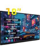 ZSUS 18-Inch 1080P 100Hz 100%sRGB Portable Monitor 16:9 HDR 350cd /M² For XBox PS4 / 5 Switch Cell Phone PC Loptop Extension - Riparo82