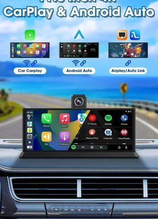 11.3 inch 4K Car DVR Wireless Carplay Android Auto Upgrade 360° Rotating Camera Dash Cam Video Recorder GPS Navigation Dashboard - Riparo82