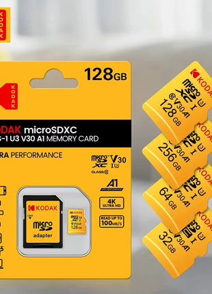 Scheda Micro SD originale al 100% Kodak Scheda di memoria da 128 GB Classe 10 Scheda Flash da 64 GB Scheda di memoria Flash da 32 GB V30 U3 per registratore di guida