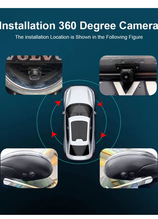 360 Vehicle Camera Panoramic Surround View 1080P AHD Right+Left+Front+Rear View Camera System Of Android Auto Radio Night Vision - Riparo82