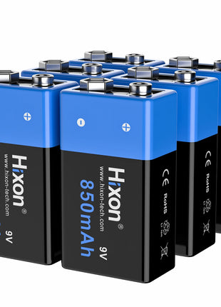 6f22 850mAh 9v Batteria ricaricabile al litio 9V Multimetro Microfono al litio Metal Detector Cavo remoto, Rilevatore di fumo, Artigianale - riparo82