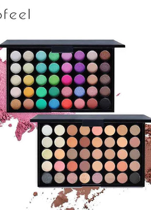 POPFEEL 40-Color Eyeshadow Palette with 8 Pink Eyeshadow Brushes – Long-Lasting, Highly Pigmented, Matte & Shimmer Combo.
