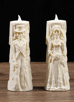 Halloween Horror Ghost Bride Groom LED Candle Electronic Light Halloween Skeleton Lamp Party Decoration Flameless Night Lights - Riparo82