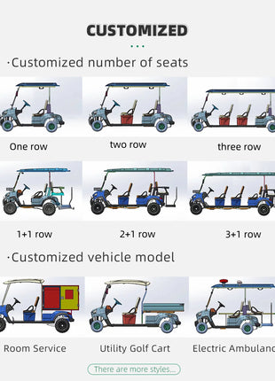 Electric Golf Carts CE Certificate Street Legal Vehicles Adult 60V 72V Lead-Acid Battery And Lithium Battery Optional Powered - Riparo82
