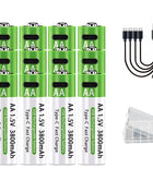 Batterie ricaricabili AA agli ioni di litio LIKEKALA Batterie ricaricabili USB agli ioni di litio 3800 mAh 1,5 V AA + cavo dati e scatola di immagazzinaggio - riparo82