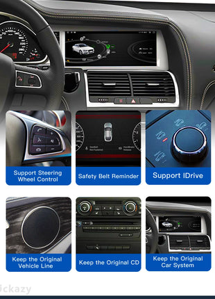10.25" AutoRadio Android 14 Car Screen For Audi Q7 4L 2005-2015 Multimedia Wireless Carplay Stereo GPS Navigation 4G Audio DSP - Riparo82