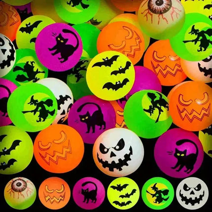 20/40Pcs Halloween Party Kids Gift Plastic Pumpkin Boxes with Glow in The Dark Bouncy Balls Trick or Treat Favors Goodie Fillers