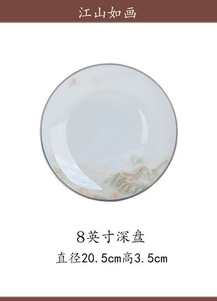Fai da te 1 PC Jingdezhen piatti a ciotola di fascia alta, stoviglie combinate senza ceramica - riparo82
