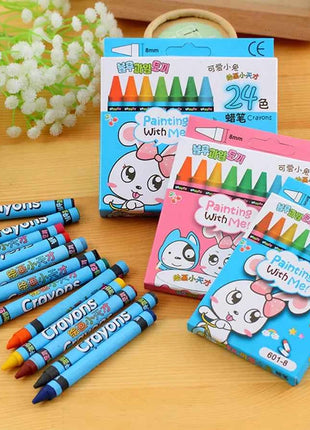 8pcs 8.5cm Boxed Color Crayon Children Painting Art Kits Creative Handmade Drawing Crayon Cute Painting Set Gift for Kids