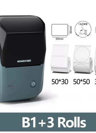 Mini Label Thermal Printer Niimbot B1 Portable Self-Adhesive Printer For Stickers Round Labels Rolls UV Tag Bluetooth Printer - Riparo82