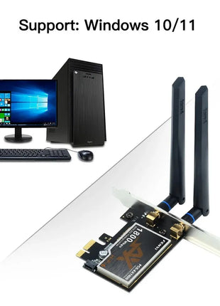 FENVI WiFi 6 adattatore PCIe 1800Mbps AX1800 adattatore PCIe Desktop Wireless BT5.2 802.11AX scheda WiFi Dual Band 2.4G/5G per Win10/11 - Riparo82