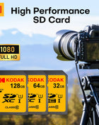 Scheda SD Kodak per HD SLR DV ad alta velocità Classe 10 U1 V30 UHS-I Scheda di memoria video 32GB 64GB 128GB SDXC Sdcards per fotocamera