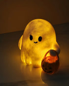 Halloween Desktop Ornament Figurine Ghost Holding Pumpkin Model Statue Tabletop Ornament for Halloween Party Home Decoration Toy - Riparo82