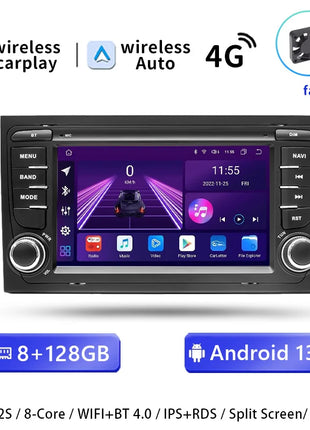 Android 14 AutoRadio For Audi A4 B6 B7 S4 B7 B6 RS4 Seat Exeo 2002-2008 RS4 B7 Radio 2008-2012 Stereo GPS Carplay Car Multimedia - Riparo82